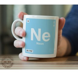 Scientific Mug featuring the Element and Symbol Neon - Printed Ceramic Mug