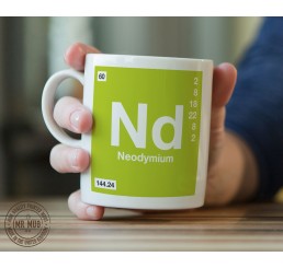 Scientific Mug featuring the Element and Symbol Neodymium - Printed Ceramic Mug