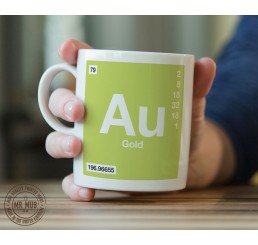 Scientific Mug featuring the Element and Symbol Gold - Printed Ceramic Mug