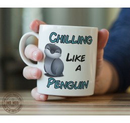 Chilling like a Penguin - Printed Ceramic Mug